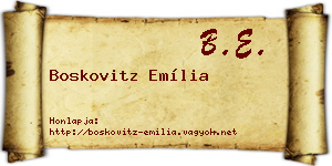 Boskovitz Emília névjegykártya